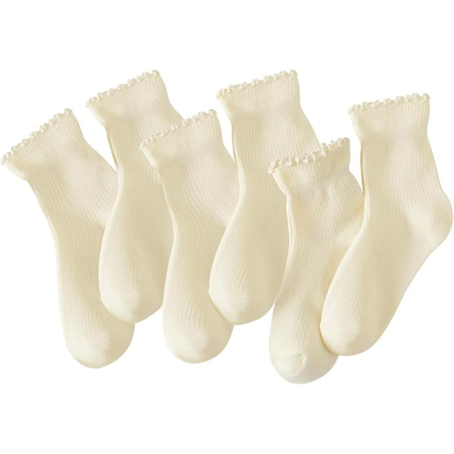 Creme Ruffle Socks - 1 Pair
