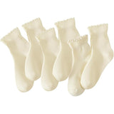 Creme Ruffle Socks - 1 Pair