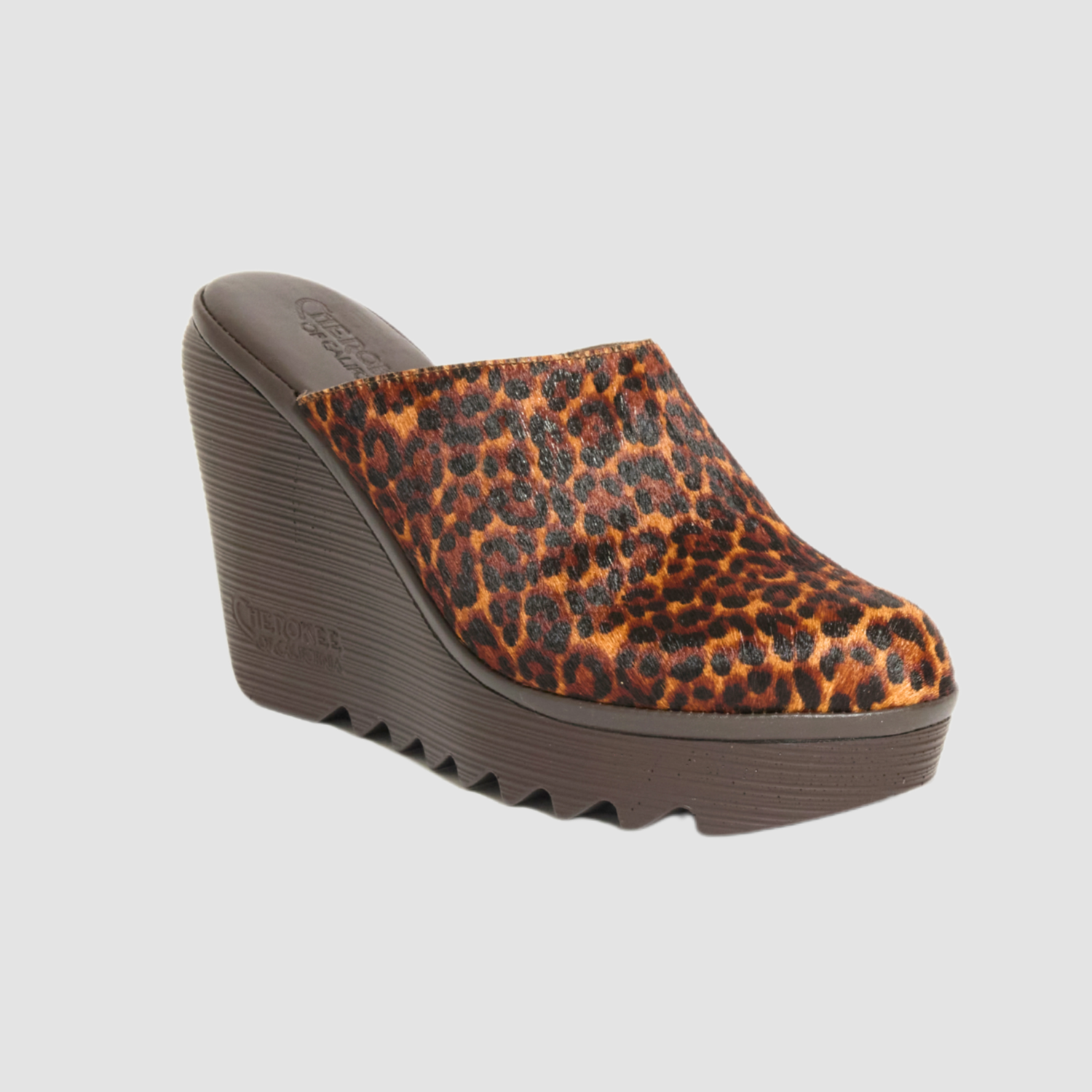 Jenny High Beep Dark Cheetah on Chocolate Bottom