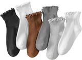 Brown Ruffle Socks - 1 Pair